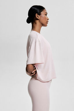H&M - Women Pink Boxy-Style Sports Top With Drymove