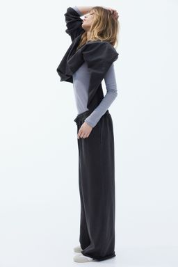 H&M - Women Grey Washed Cotton Sweatpants