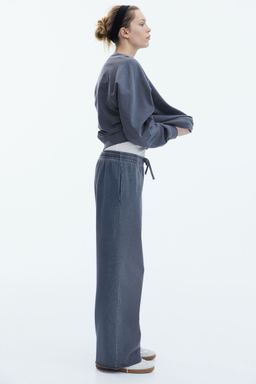 H&M - Women Grey Washed Cotton Sweatpants