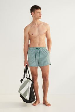 H&M - Men Green Seersucker Swim Shorts