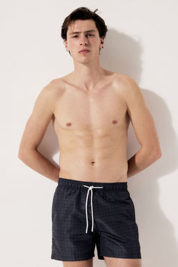 H&M - Men Blue Patterned Swim Shorts