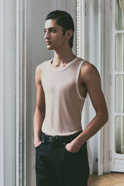 H&M - Men Pink Slim Fit Vest Top