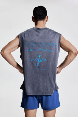 H&M - Men Grey Loose Fit Sports Vest Top