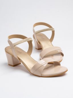 Shoetopia - Women Cream-coloured Solid Heels