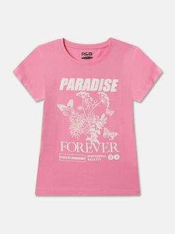 R&B - Pink Graphic Regular Girls T-Shirt