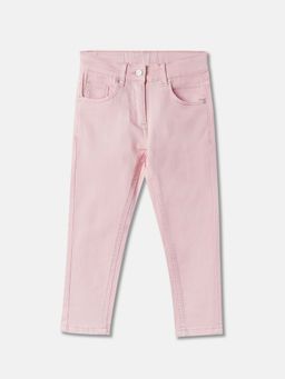 R&B - Pink Solid Skinny Fit Girls Jeans