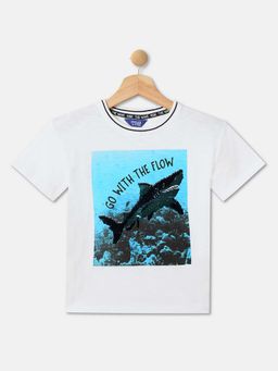 R&B - White Graphic Relaxed Boys T-Shirt