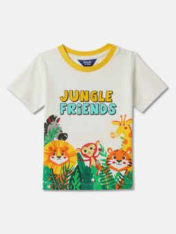 R&B - Off White Graphic Regular Boys T-Shirt