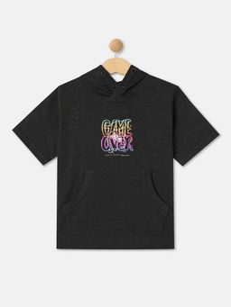 R&B - Black Graphic Regular Boys T-Shirt