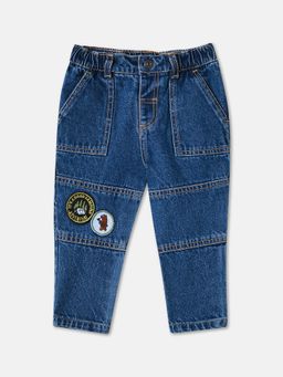 R&B - Blue Solid Regular Boys Jeans