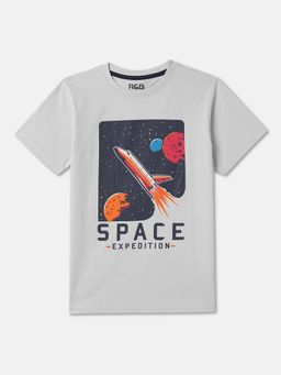 R&B - Grey Graphic Regular Boys T-Shirt