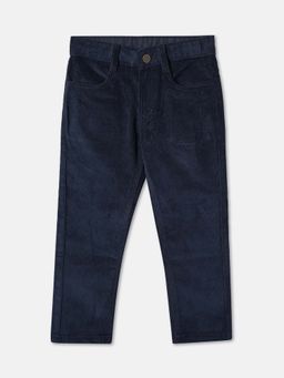 R&B - Blue Solid Regular Boys Trousers