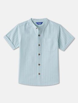 R&B - Blue Striped Regular Boys Shirt