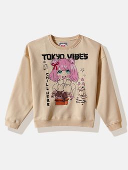 R&B - Graphic Regular Girls beige Sweatshirt