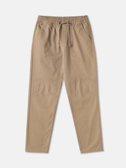 R&B - Beige Solid Regular Boys Trousers