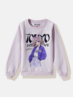 R&B - Lavender Graphic Regular Girls Sweatshirt