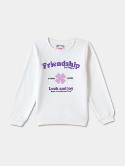 R&B - White Regular Girls Sweatshirt
