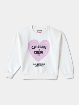 R&B - White Regular Girls Sweatshirt