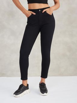 DOLCE CRUDO - Womens Black Od Skinny High Rise Cropped Denim Jeans