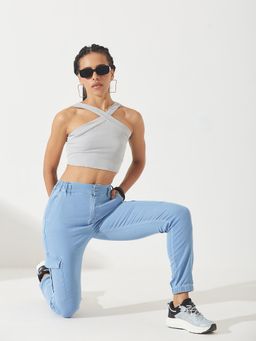 DOLCE CRUDO - Womens Light Blue High Rise Stretchable Denim Jeans