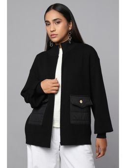 TAMISKA BY NARENDRA KUMAR - Black Quilted Pocket Zip-Up Jacket