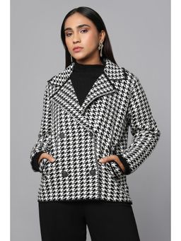TAMISKA BY NARENDRA KUMAR - Black Houndstooth Heritage Knit Jacket