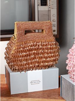 THE TAN CLAN - Cindy Gold Pearls Box Clutch
