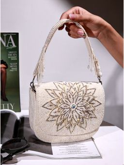 THE TAN CLAN - Eva White Clutch With Detachable