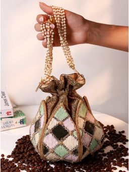 THE TAN CLAN - Ketki Lotus Potli With Pearl Handle