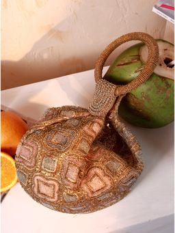 THE TAN CLAN - Luna Gold Half Handbag