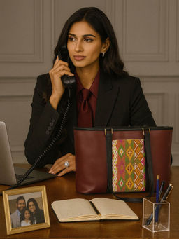 ODDCAT - The Editor - Vegan And Leather Contrast Tote Bag