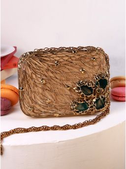 THE TAN CLAN - Zen Brass Clutch With Detachable