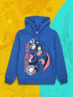 Kidsville - Superman Printed Blue Hoodie For Boys