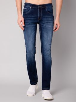 Cantabil - Men Dark Carbon Blue Jeans