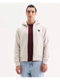 Rare Rabbit - Mens Anderson-T25 Beige Cotton Blend Plain Regular Fit Full Sleeve Jacket