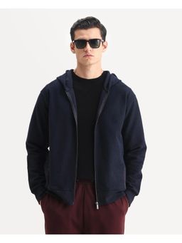 Rare Rabbit - Mens Atin Dark Navy Cotton Blend Fabric Jacket