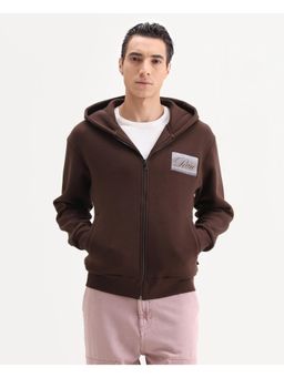 Rare Rabbit - Mens Bien Dark Brown Cotton Blend Fabric Full Sleeves Jacket