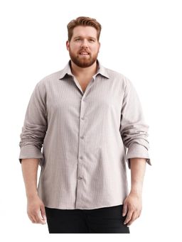 Rare Rabbit - Mens Brot Big Light Brown Cotton Fabrics Button Closure Striped Shirt