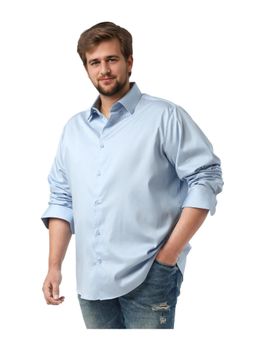 Rare Rabbit - Mens Hols Big Light Blue Cotton Fabrics Button Closure Plain Shirt