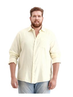 Rare Rabbit - Mens Koft Big Yellow Cotton Blend Fabric Plain Shirt