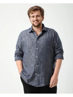 Rare Rabbit - Mens Sluz Big Dark Blue Cotton Fabrics Checks Shirt