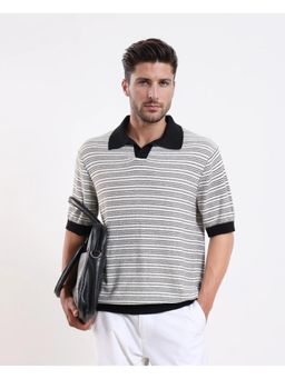 Rare Rabbit - Mens Trin - Black Cotton Regular Fit Polo T-shirt