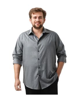 Rare Rabbit - Mens Yok Big Dark Grey Cotton Poly Fabric Regular Fit Plain Shirt