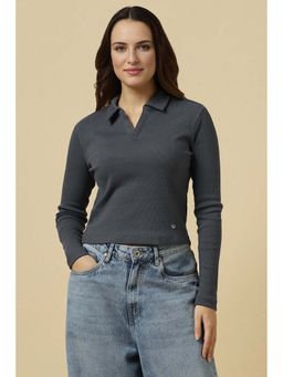 Allen Solly - Women Grey Textured Casual Top