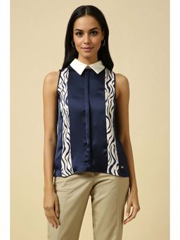 Allen Solly - Women Navy Print Formal Top