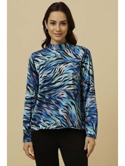 Allen Solly - Women Blue Print Formal Top