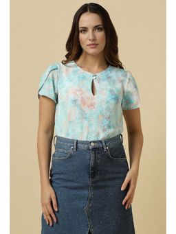 Allen Solly - Women Light Blue Print Casual Top