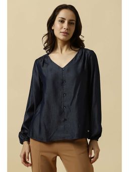 Allen Solly - Women Navy Textured Formal Top