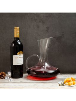 EZ Life - Lead-Free Crystal Glass Broad Bottom Reveller Decanter With Handle - 1500Ml