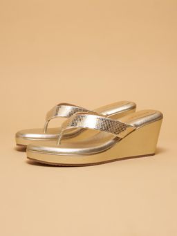 ERIDANI - Niya Gold Slip-On Wedges